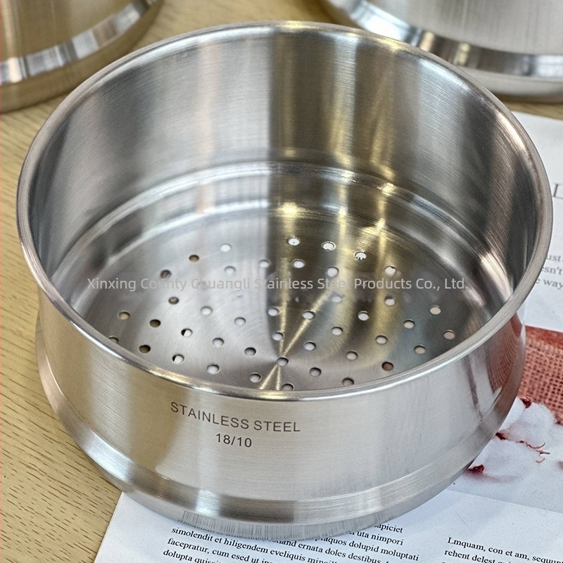 Coș de aburi din oțel inoxidabil 18/10, calitate alimentară, pentru bucătărie casnică, insert universal de aburi, pereți întăriți