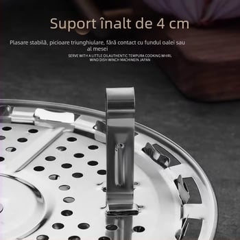 Coș de aburi din oțel inoxidabil 304, pliabil, tavă universală pentru aburi, suport pentru aburi, plasă de separare a apei, aburitor telescopic, multifuncțional