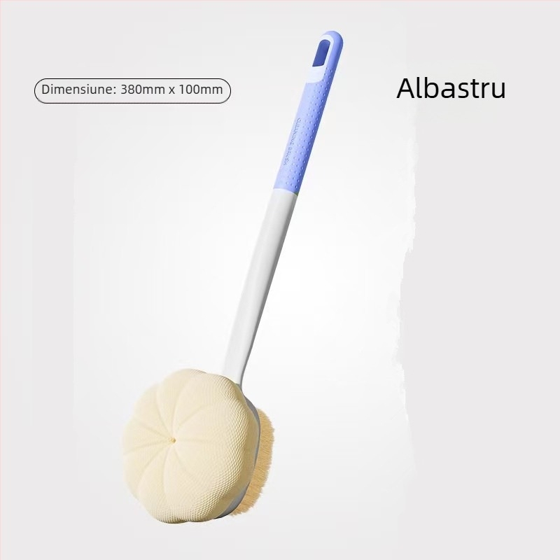 Perie de baie cu mâner lung, cu două fețe și peri moi pentru curățarea întregului corp, masajul spatelui și burete de baie