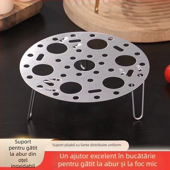 Raft de aburi din oțel inoxidabil, universal, pentru uz casnic, mai groasă, multifuncțional, rotund, pliabil, cu picioare înalte