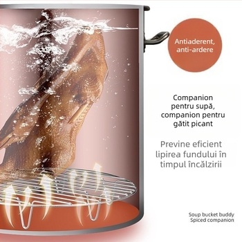 Oțel inoxidabil: grătar de abur pentru oală de supă, placă circulară antiaderentă pentru abur, grătar special pentru carne fiartă
