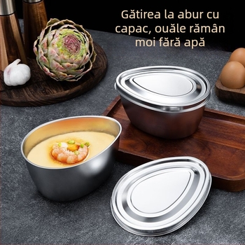 Vas de abur pentru ouă, în formă de picătură, cu capac, din oțel inoxidabil alimentar, pentru oală de gătit orez