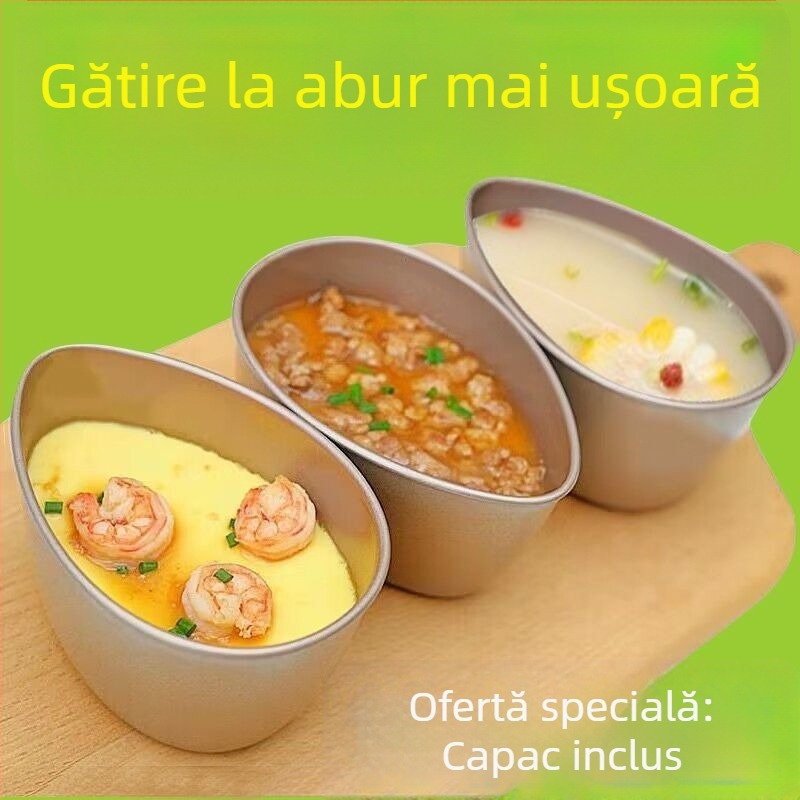 Vas de abur pentru ouă, în formă de picătură, cu capac, din oțel inoxidabil alimentar, pentru oală de gătit orez