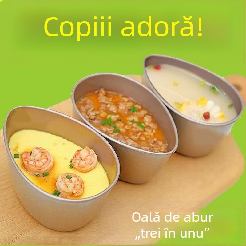 Vas de abur pentru ouă, în formă de picătură, cu capac, din oțel inoxidabil alimentar, pentru oală de gătit orez