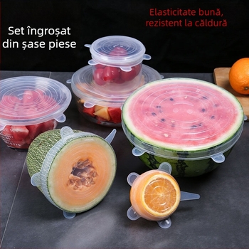 Set de 12 capace din silicon pentru boluri, capace sigilante universale pentru depozitare a alimentelor