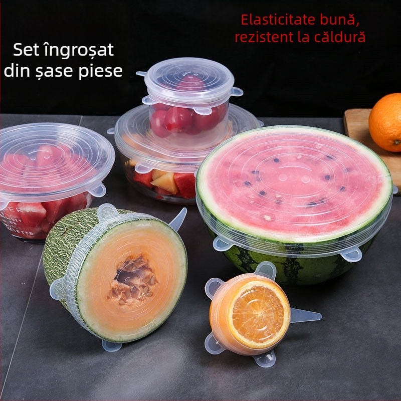 Set de 12 capace din silicon pentru boluri, capace sigilante universale pentru depozitare a alimentelor