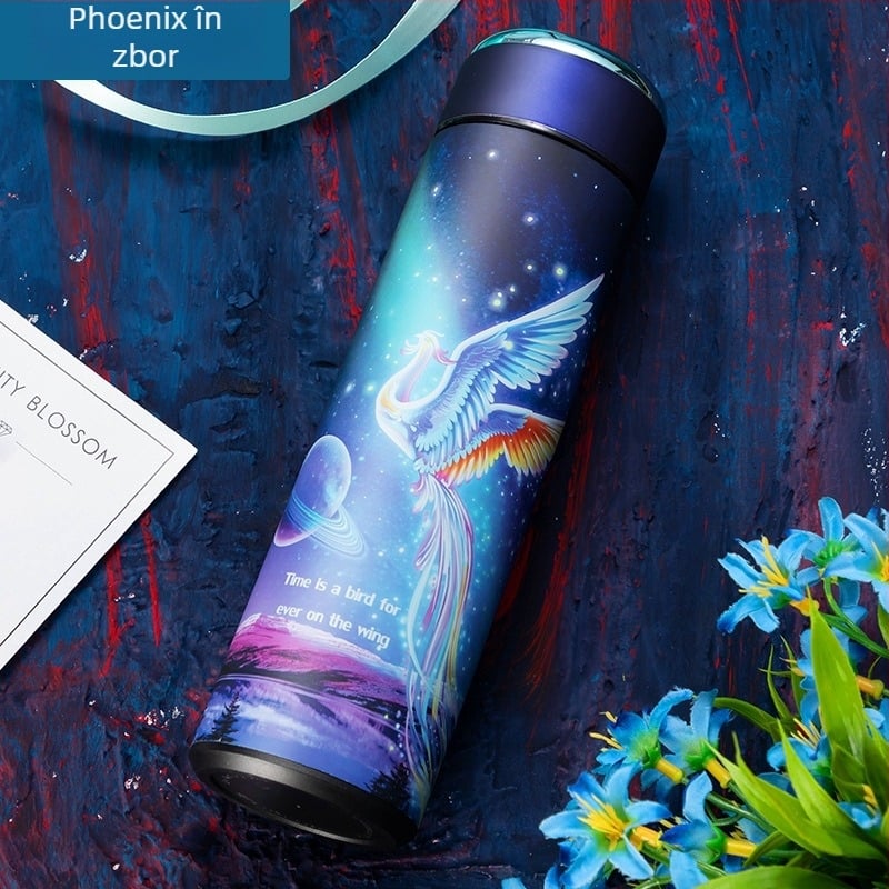 Cană izolată cu design modern, creativ și personalizat, din oțel inoxidabil 304, cană pentru infuzarea ceaiului, pentru bărbați și femei, cu afișaj inteligent al temperaturii