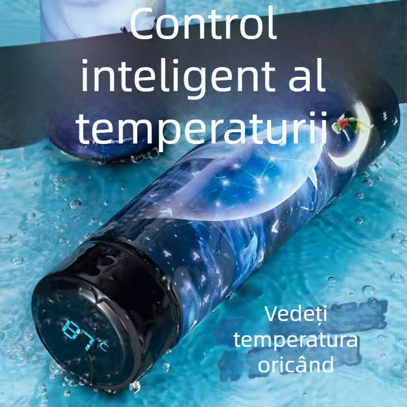 Cană izolată cu design modern, creativ și personalizat, din oțel inoxidabil 304, cană pentru infuzarea ceaiului, pentru bărbați și femei, cu afișaj inteligent al temperaturii