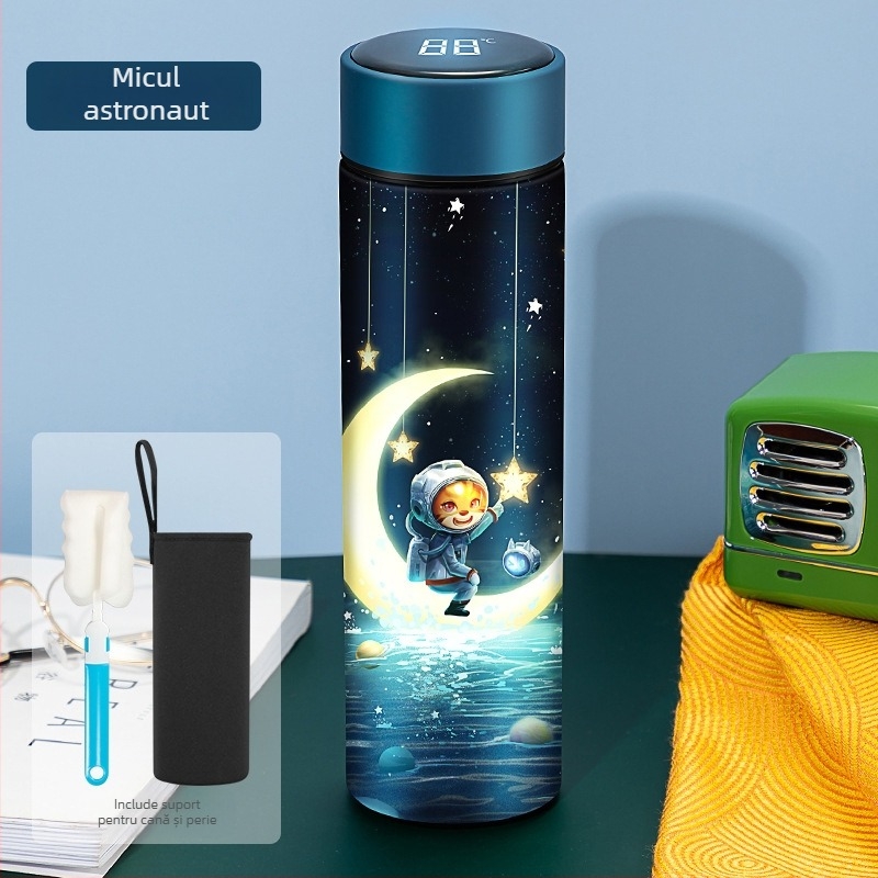 Cană izolată cu design modern, creativ și personalizat, din oțel inoxidabil 304, cană pentru infuzarea ceaiului, pentru bărbați și femei, cu afișaj inteligent al temperaturii