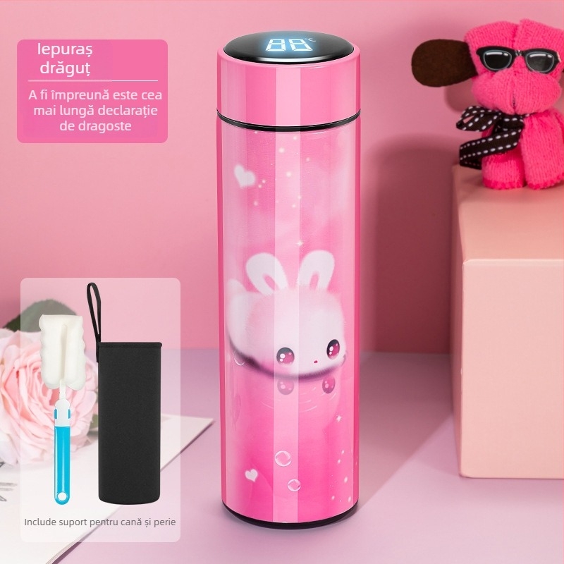 Cană izolată cu design modern, creativ și personalizat, din oțel inoxidabil 304, cană pentru infuzarea ceaiului, pentru bărbați și femei, cu afișaj inteligent al temperaturii