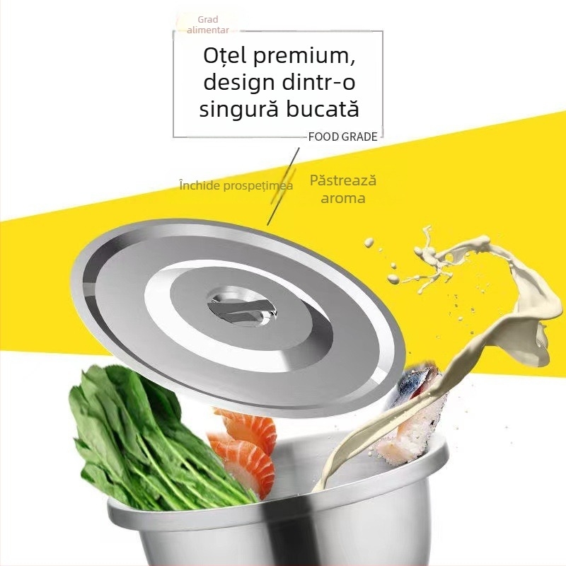 Capac circular din oțel inoxidabil pentru oale, recipiente de ulei și recipiente cu condimente, universal, capac gros de protecție împotriva prafului
