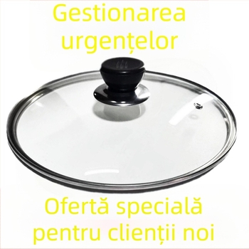 Capac de oală din sticlă securizată, transparent, îngroșat, rezistent la temperaturi înalte, potrivit pentru tigăi, wok și fierbere la aburi
