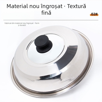 Capac de oală din oțel inoxidabil, rotund, sticlă securizată temperată, potrivire universală, rezistent la temperaturi înalte