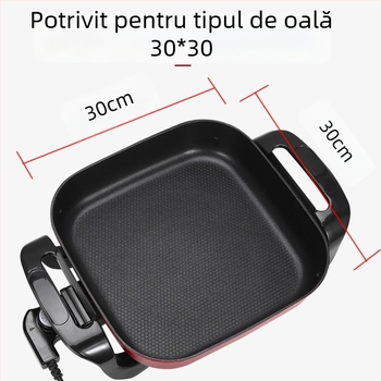 Capac pătrat în stil coreean, 30 cm, pentru oală electrică, capac din sticlă temperată, universal pentru oale pătrate, set accesorii
