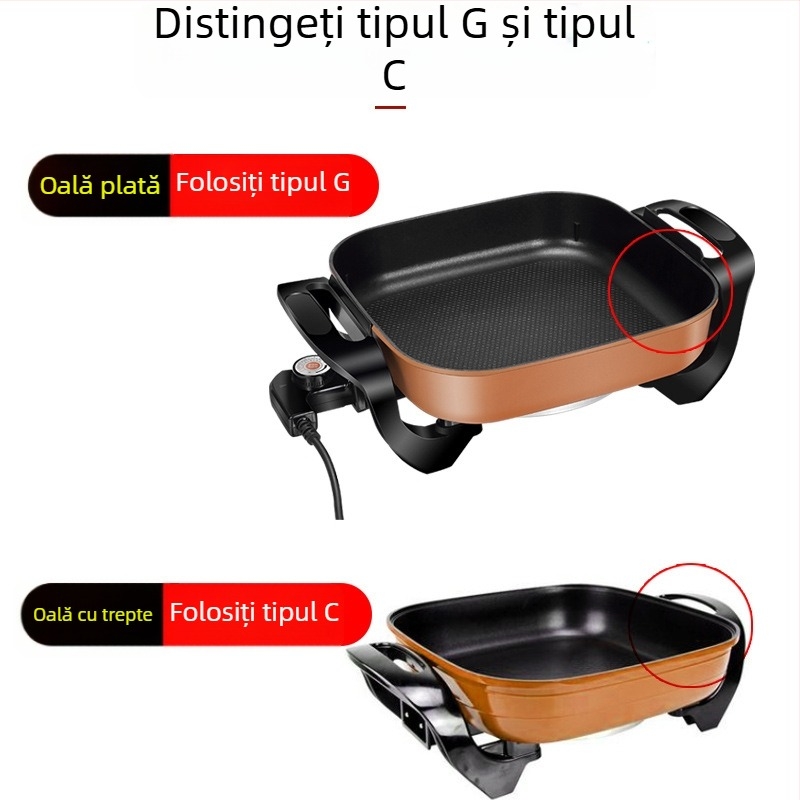Capac pătrat în stil coreean, 30 cm, pentru oală electrică, capac din sticlă temperată, universal pentru oale pătrate, set accesorii