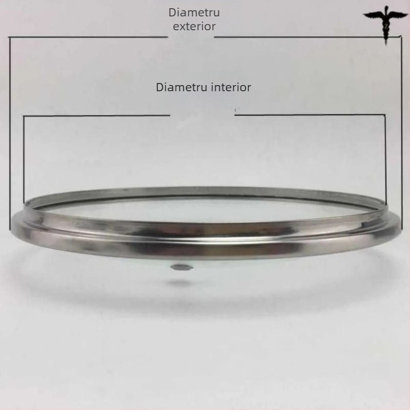 Capac de sticlă în formă de G pentru oale și wok, sticlă temperată, capac transparent cu mâner din lemn, rotund