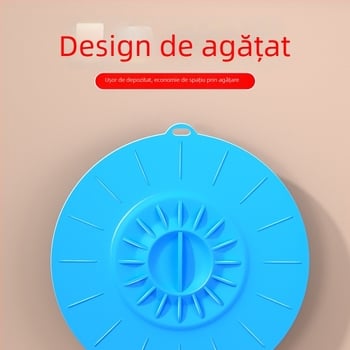 Set de cinci capace din silicon pentru păstrarea prospețimii alimentelor, potrivite pentru oale și boluri, etanșe și împiedică vărsarea