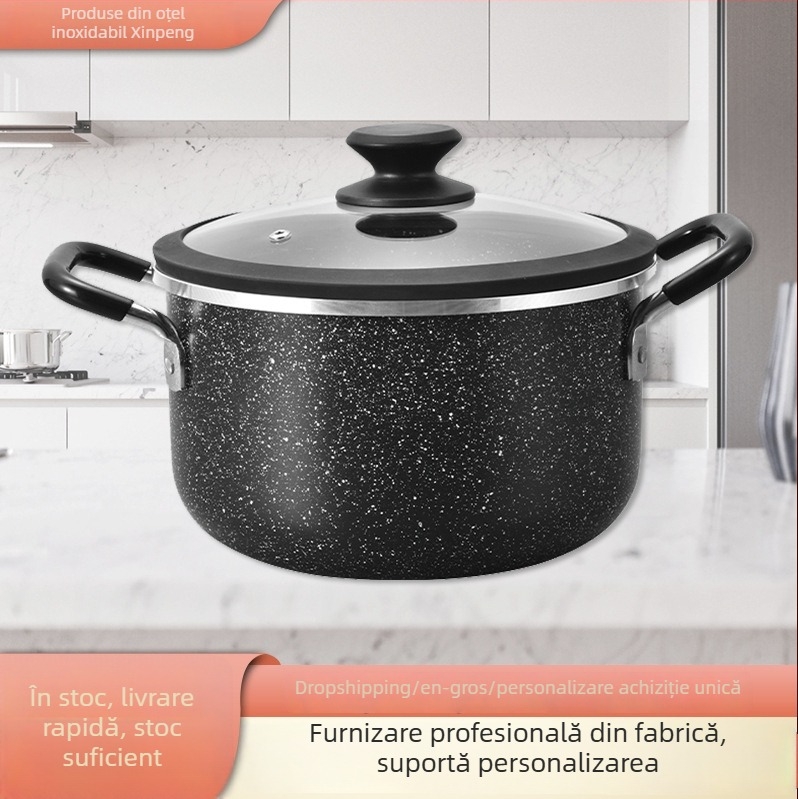 Capac din sticlă temperată pentru oale, capac din oțel inoxidabil pentru supe, transparent, universal pentru uz casnic, îngroșat și rezistent la temperaturi înalte