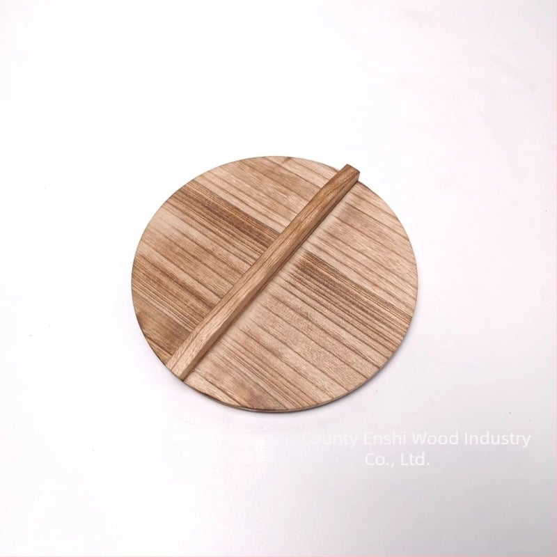 Cap din lemn pentru oală de lut, circular, stil retro, design gros