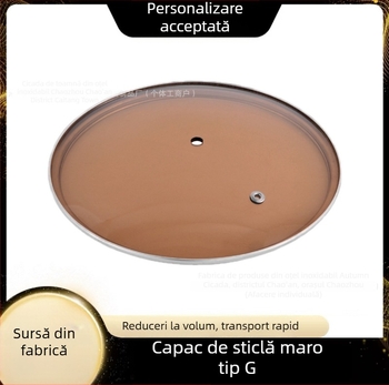 Capac de oală din sticlă temperată, rotund, pentru wok