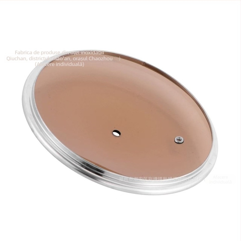 Capac de oală din sticlă temperată, rotund, pentru wok