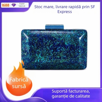 Geantă de seară de vară cu design scoică, acril, geantă de umăr cu lanț, stil retro european-american, pentru femei