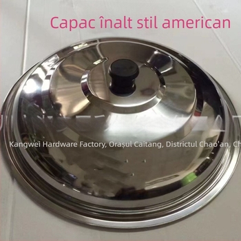 Capac din oțel inoxidabil pentru oală, capac înalt în stil american, îngroșat, magnetic, pentru uz casnic, capac pentru wok, durabil