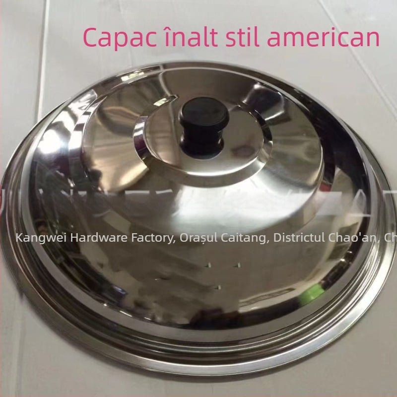 Capac din oțel inoxidabil pentru oală, capac înalt în stil american, îngroșat, magnetic, pentru uz casnic, capac pentru wok, durabil