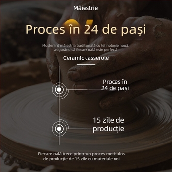 Vas ceramic emailat pentru gătit pe foc deschis, durabil, potrivit pentru orez și supă