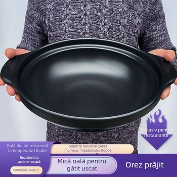 Oală de lut pentru uz casnic, compatibilă cu aragaz cu flacără deschisă, oală ceramică pentru supe, mică, 2.1–3 L