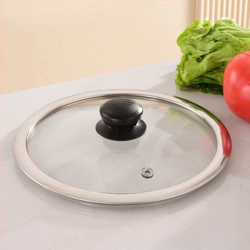 Capac din sticlă temperată, în formă de T, rezistent la temperaturi înalte, universal pentru oale de supă, Yukihira tigăi, tigăi antiaderente și tigăi pentru prăjit