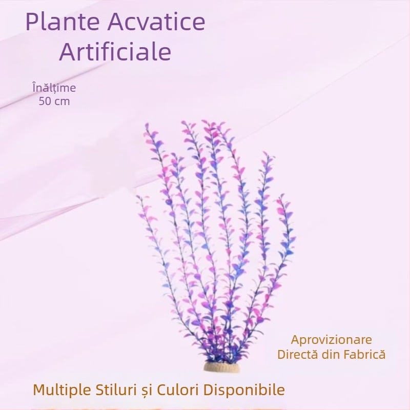 Decor acvariu peisaj, 50 cm – plante acvatice artificiale, plante plastice realiste pentru amenajarea acvariului