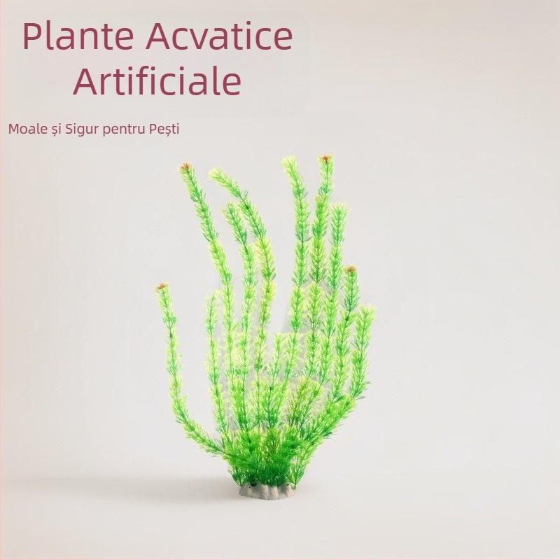 Decor acvariu peisaj, 50 cm – plante acvatice artificiale, plante plastice realiste pentru amenajarea acvariului