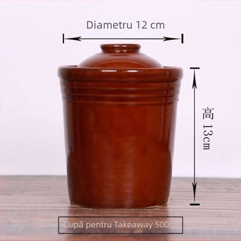 Vas ceramic pentru tocană cu ceașcă de supă și borcan ceramic, pentru tocană cu porumbei și pui negru, cutie de abur