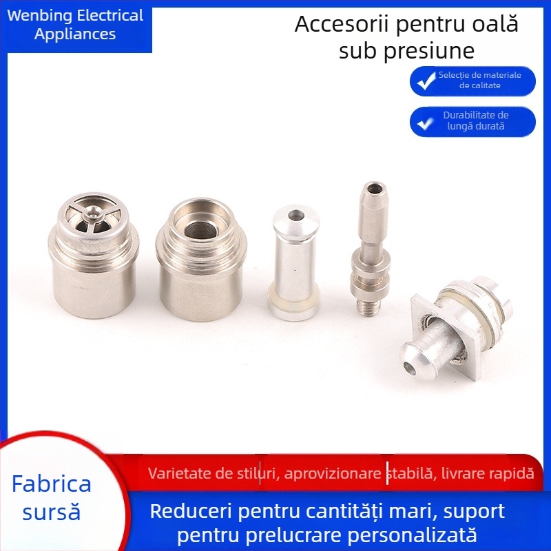 Accesorii pentru oale sub presiune: tijă de evacuare și conductă de evacuare, componente metalice mici prelucrate