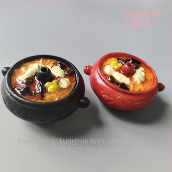 Magnet decorativ realist, temă alimentară: seria culinară Yunnan — oală cu aburi pentru sănătate, magnet pentru frigider