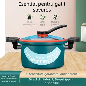 Tigaie sub presiune mini pentru uz casnic, rezistentă la explozie, multifuncțională, cu strat antiaderent, potrivită pentru plita cu gaz și inducție
