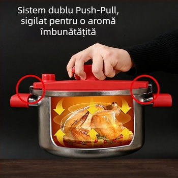 Noul model de cuptor sub presiune din titan pur, oală de supă din titan pur, antibacterian, pentru uz casnic, compatibil cu aragaz pe gaz și plită ceramică electrică