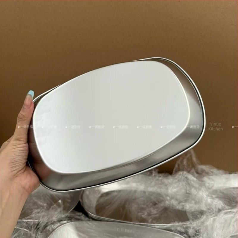 Farfurie din oțel inoxidabil 304 pentru bucătărie și grătar — serie minimalistă, farfurie pentru gustări și desert, farfurie de pregătire pentru camping