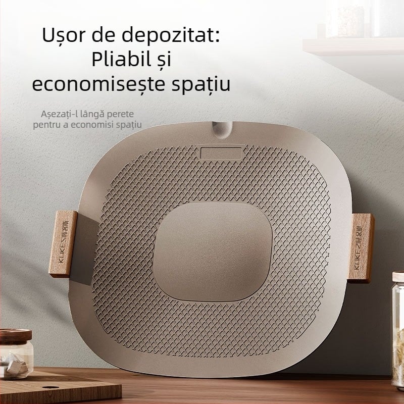 Tigaie grătar electric titan pentru uz casnic, antiaderentă, fără fum, stil american, multifuncțională