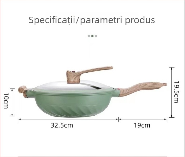 Maifan Stone set de vase antiaderente: tigaie și oală pentru plite cu inducție sau gaz, model 32
