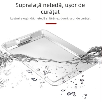 Oțel inoxidabil întărit, vas pătrat cu două mâneri, tavă dreptunghiulară pentru coacere și abur, în mai multe dimensiuni; compatibil cu plita electrică
