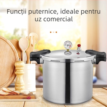 Oală sub presiune din aluminiu cu manometru, 22–25 L, diametrul 32 cm, suprafață antiaderentă, compatibilă cu plita cu inducție