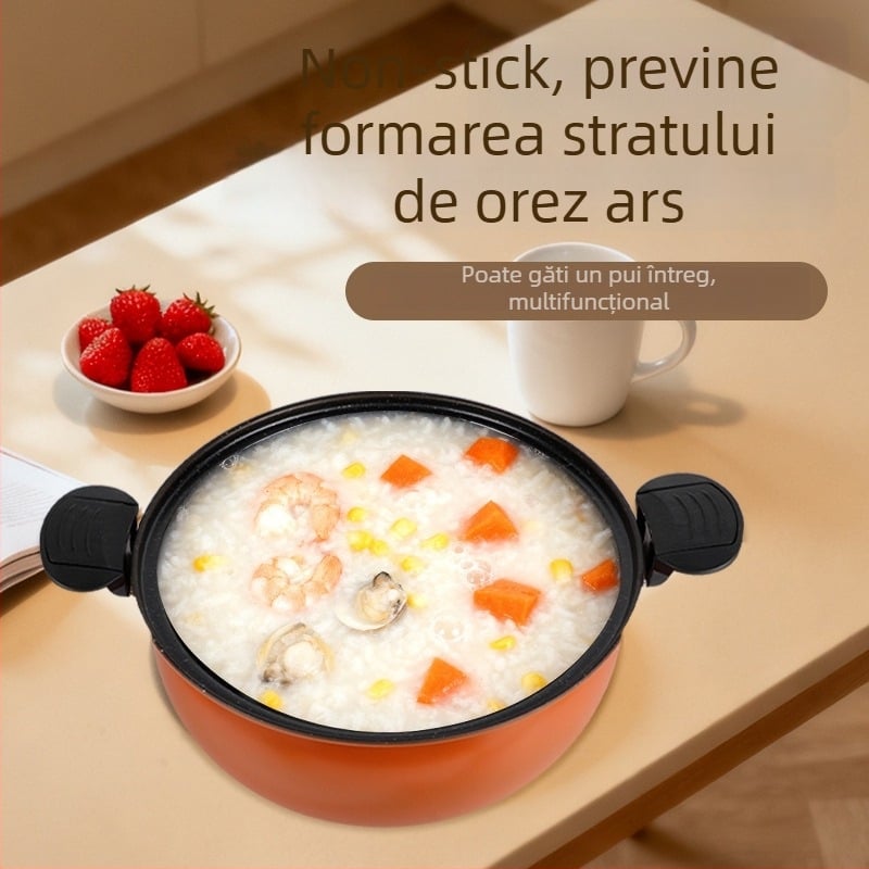 Noul model de oală de supă multifuncțională cu piatră Maifan, antiaderentă, cu capac de gătit sub presiune