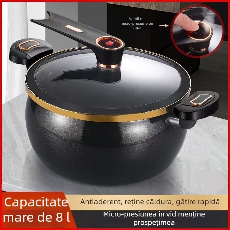 Vas ceramic sub presiune, nou, 8 litri, capacitate mare – vas multifuncțional pentru supe și tocănițe