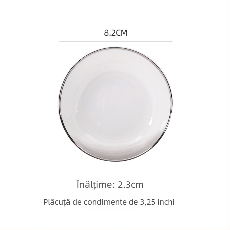 Set boluri și farfurii din porțelan cu os, ceramică cu luciu glazurat, stil modern minimalist, nou model de 26 ani