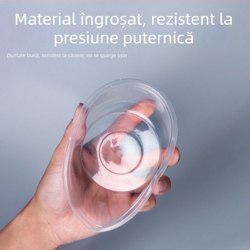 Vas din plastic, o singură utilizare, cu capac, 300–1000 ml, calitate alimentară, pentru comenzi la pachet și prânz.