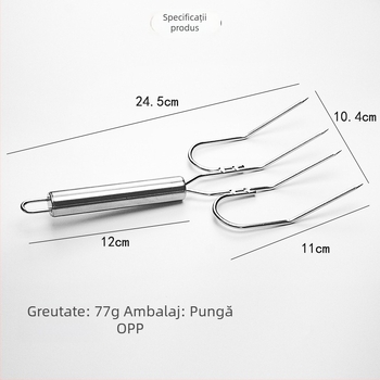 Furculiță din oțel inoxidabil pentru curcă, frigărui pentru pulpa de miel, furculiță pentru grătar, furculiță pentru frigărui, furculiță pentru steak, furculiță pentru miel, unelte pentru grătar în aer liber