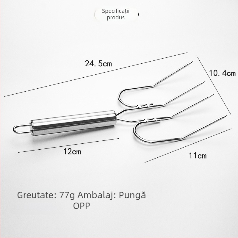 Furculiță din oțel inoxidabil pentru curcă, frigărui pentru pulpa de miel, furculiță pentru grătar, furculiță pentru frigărui, furculiță pentru steak, furculiță pentru miel, unelte pentru grătar în aer liber