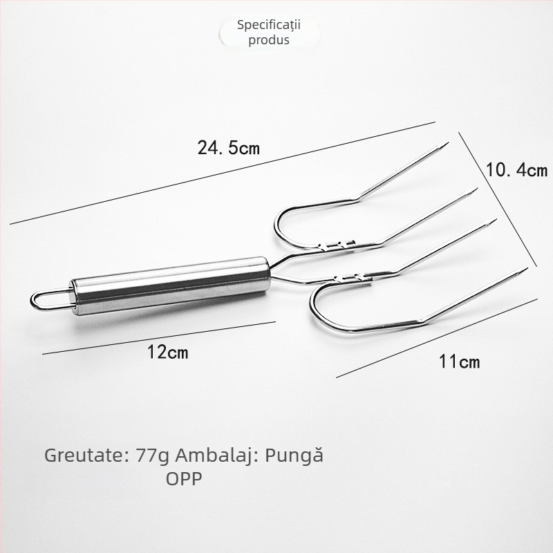 Furculiță din oțel inoxidabil pentru curcă, frigărui pentru pulpa de miel, furculiță pentru grătar, furculiță pentru frigărui, furculiță pentru steak, furculiță pentru miel, unelte pentru grătar în aer liber